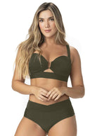 Garotas Ciara Green High Waist Bikini Set