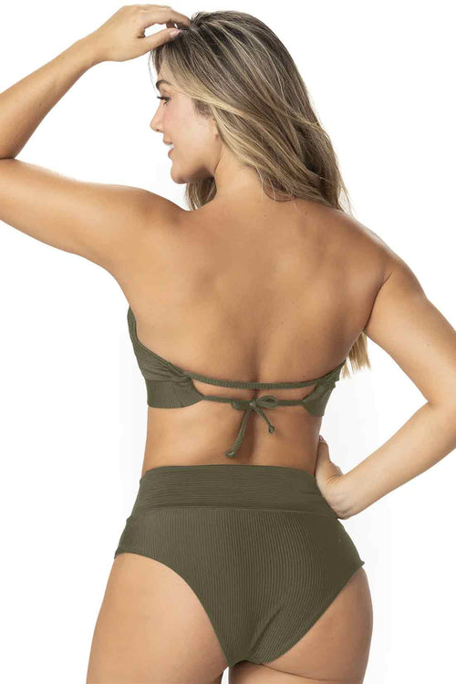Garotas Ciara Green High Waist Bikini Set back