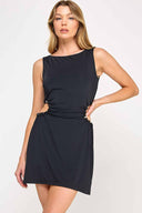 Black Stone Cutout Mini Dress