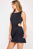 Black Stone Cutout Mini Dress side