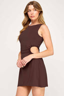Espresso Stone Cutout Mini Dress side