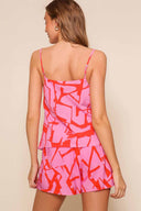 Amanda Pink Cowl Shorts Set back