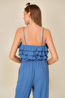 Amelia Blue Ruffle Pants Set back
