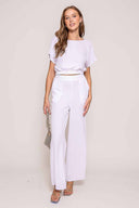 Martina White Pants Set