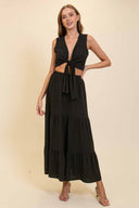 Julia Black Tie Maxi Skirt Set