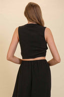 Julia Black Tie Maxi Skirt Set back