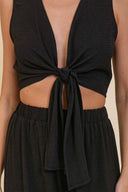 Julia Black Tie Maxi Skirt Set details