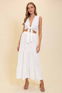 Julia White Tie Maxi Skirt Set