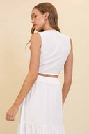Julia White Tie Maxi Skirt Set back