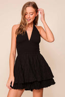 Alba Black Halter Romper