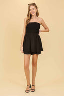 Gigi Black Strapless Romper front