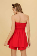 Gigi Red Strapless Romper back