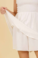 Gigi White Strapless Romper detail