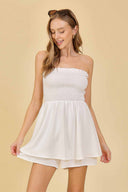 Gigi White Strapless Romper
