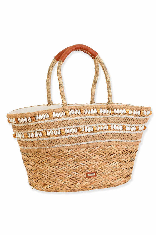 Natural Sea Grass Shoulder Tote Bag side