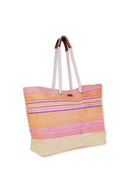 Pink Poly Striped Tote Bag
