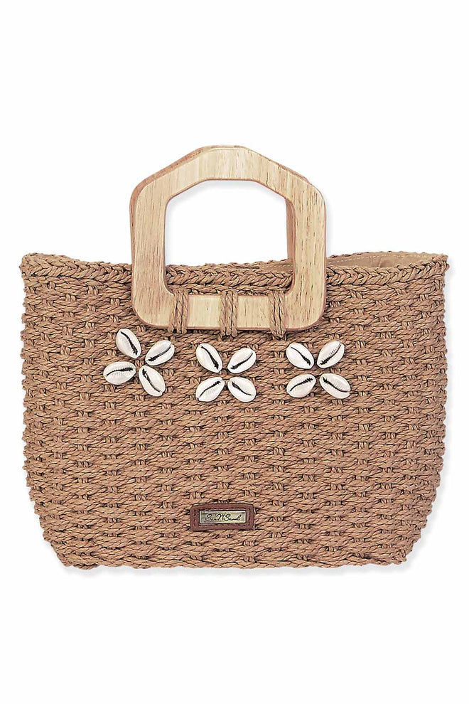 Tan Paper Straw Medium Tote