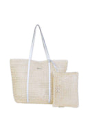 Silver Metallic Crochet Tote Bag