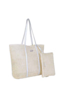 Silver Metallic Crochet Tote Bag side