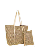 Gold Metallic Crochet Tote Bag side