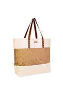 Natural Crochet Tote Bag side