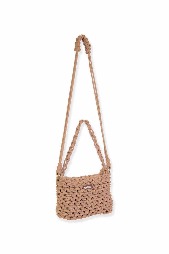 Tan Cotton Rope Crossbody side