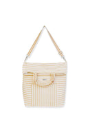 Tan Striped Tote Bag