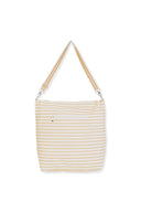 Tan Striped Tote Bag back