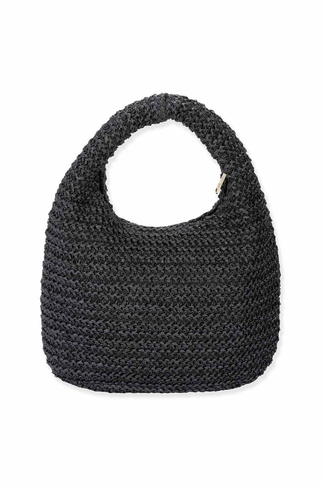 Black Paper Straw Clutch back