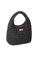 Black Paper Straw Clutch