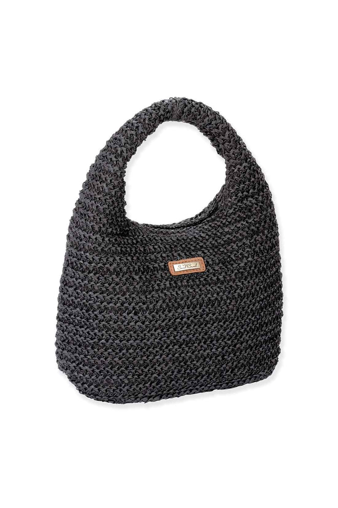 Black Paper Straw Clutch