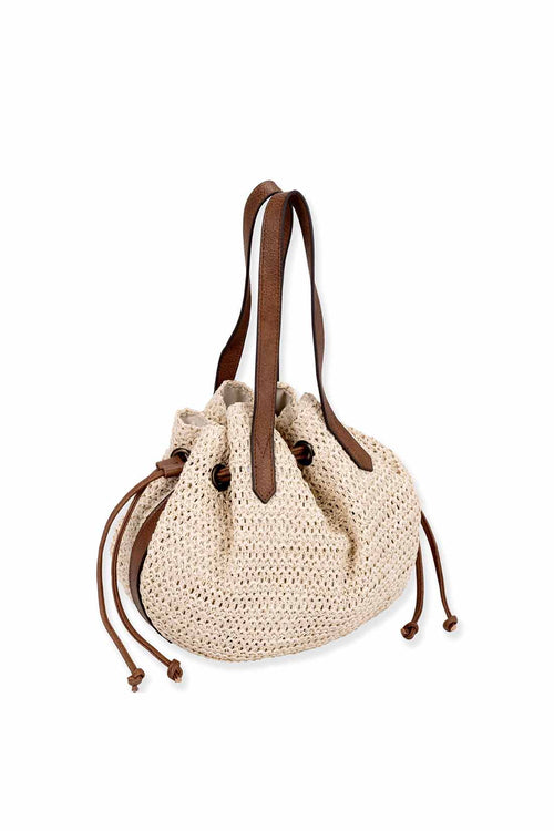 Natural Paper Straw Shoulder Tote