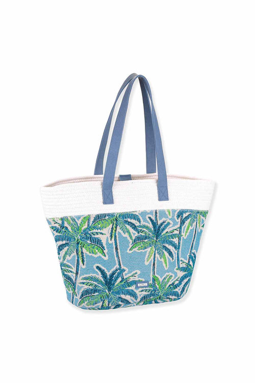 Blue Cotton Shoulder Tote