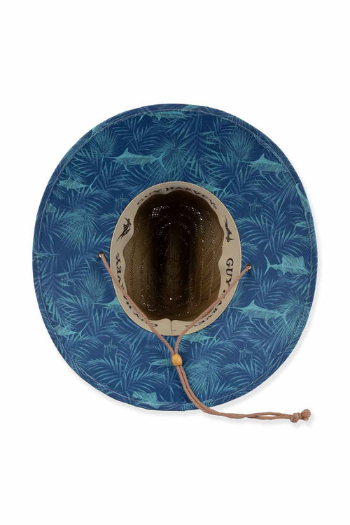 Blue Palms Rush Straw Lifeguard Hat