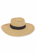 Noor Tan Paper Braid Gambler Hat
