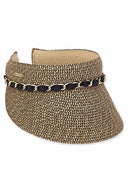 Sasha Black Paper Braid Visor