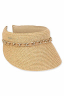 Sasha Tan Paper Braid Visor