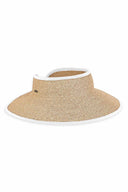 Ava White Natural Roll Up Visor