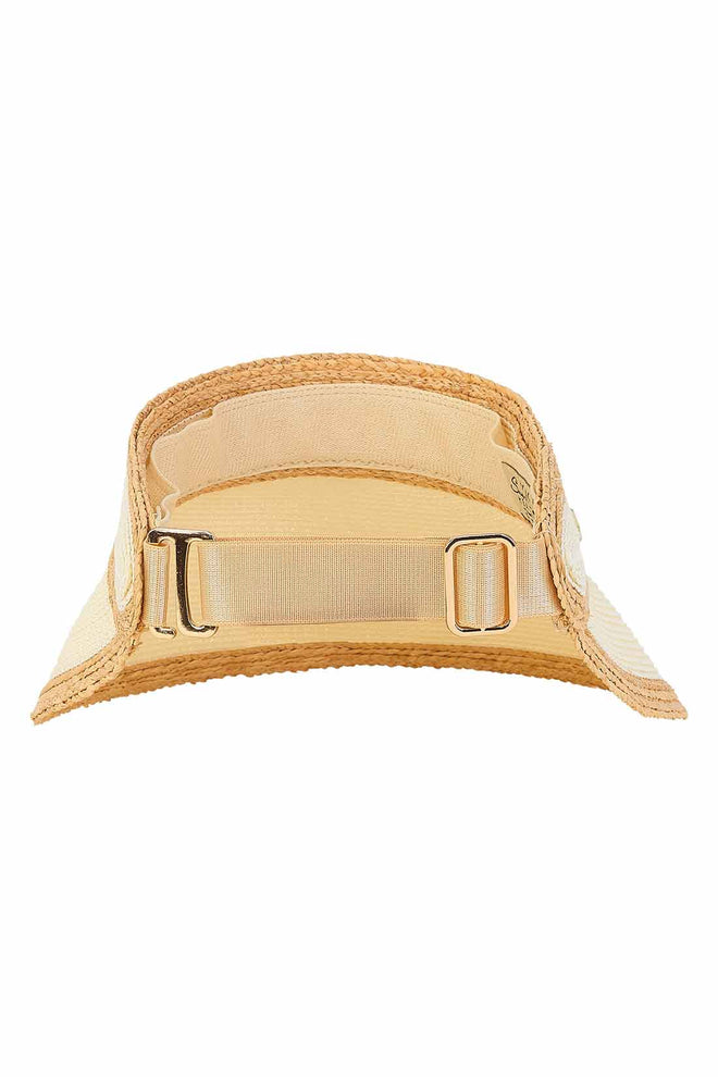 Emma Natural Raffia Visor back