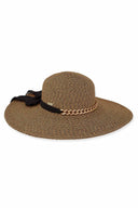 Carina Black Paper Braid Floppy Hat