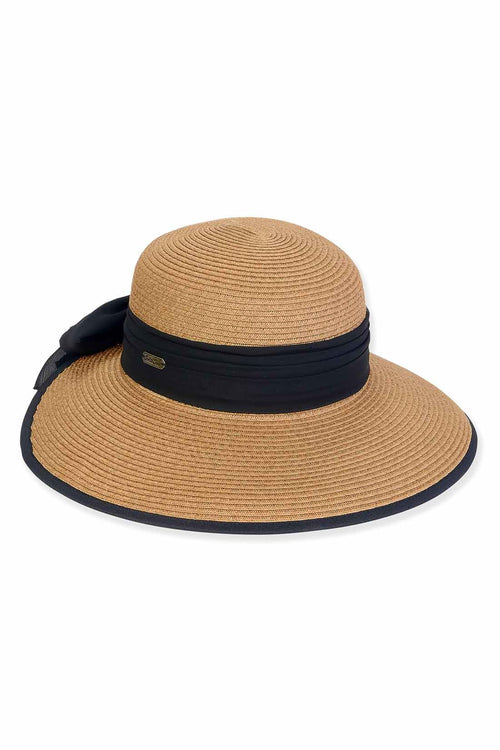 Tan Black Paperbraid Backless Hat