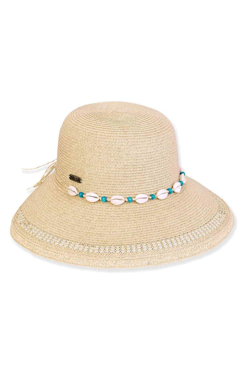 Beige Cowrie Backless Bucket Hat
