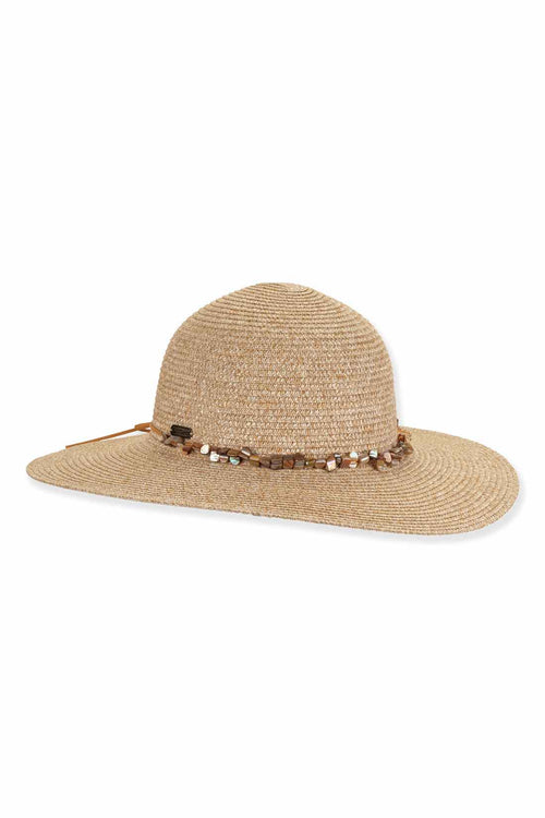 Stone Natural Paper Braid Floppy Hat