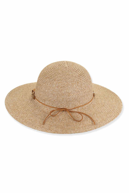 Stone Natural Paper Braid Floppy Hat back