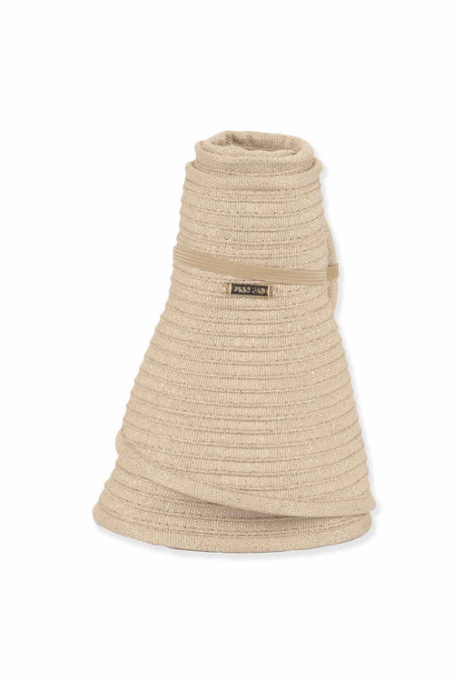 Beige Packable Visor rolled
