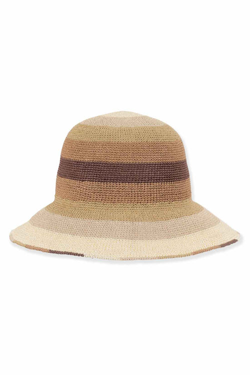 Multi Tan Crochet Bucket Hat