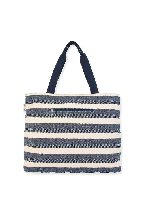 Navy Shoulder Tote Bag back