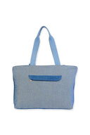 Flamingo Blue Beaded Tote Bag back