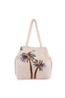 Natural Beaded Palms Tote Bag