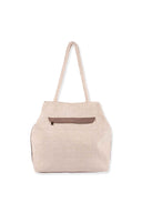 Natural Beaded Palms Tote Bag back